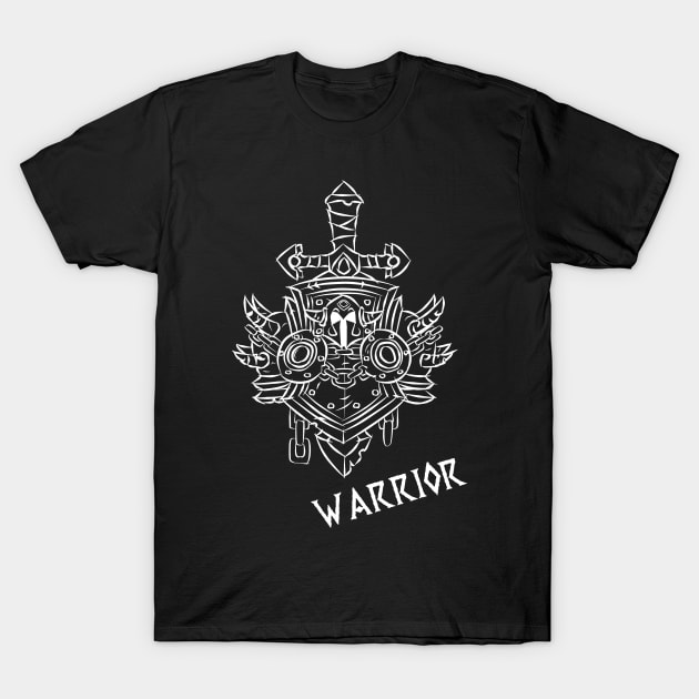 Warrior Crest (White) T-Shirt by DeLyss-Iouz